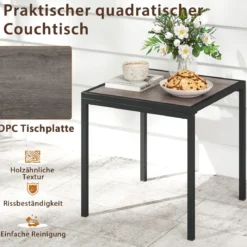 Gartenmöbel 3-teiliges Balkonmöbel mit 2-Sitzer Sofa L-förmigem Sofa & Couchtisch Grau