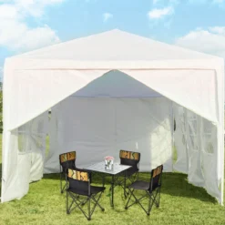 Gartenpavillon 3x9m Partyzelt Gartenzelt UV-Schutz Zelt weiß