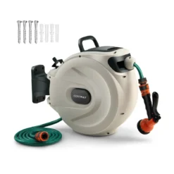 Gartenschlauch-Aufroller mit Wandhalterung 180˚ drehbare Halterung 1/2 Zoll 20m + 2m