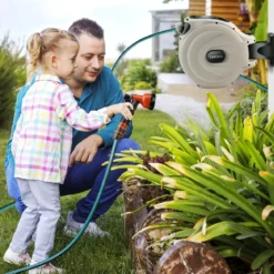 Gartenschlauch-Aufroller mit Wandhalterung 180˚ drehbare Halterung 1/2 Zoll 20m + 2m