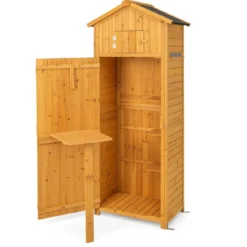 Gartenschuppen Geräteschrank für den Außenbereich 75 x 50 x 180,5 cm Natur