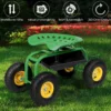 Gartensitz mit Rollen 360 ° drehbar höhenverstellbar Rollsitz mit Ablage & Korb Grün