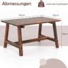 Gartentisch aus Massivholz rechteckiger Kaffeetisch mit Lattenrost Terrassentisch Balkontisch Braun