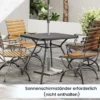 Gartentisch mit Tischplatte aus Kunstmarmor Terrassentisch mit Schirmloch 80 x 80 x 72,5 cm