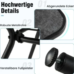 Gartentisch mit Tischplatte aus Kunstmarmor Terrassentisch mit Schirmloch 80 x 80 x 72,5 cm