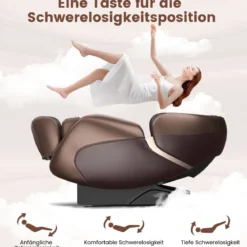 Generisch Relaxe Massagesessel Ganzkörper Massagestuhl elektrisch mit Heizung und Luftkompression Braun