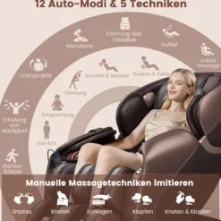 Generisch Relaxe Massagesessel Ganzkörper Massagestuhl elektrisch mit Heizung und Luftkompression Braun