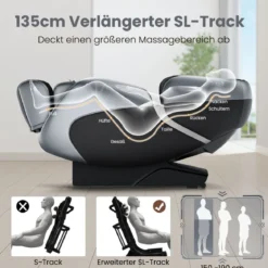 Generisch Relaxe Massagesessel Ganzkörper Massagestuhl elektrisch mit Heizung und Luftkompression Schwarz
