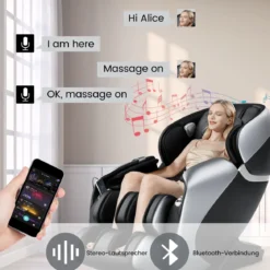 Generisch Relaxe Massagesessel Ganzkörper Massagestuhl elektrisch mit Heizung und Luftkompression Schwarz