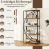 Geometrisches Bücherregal mit Offenen Holzregale & Metallrahmen Büroregal Standregal Braun