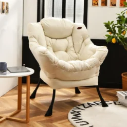 Gepolsterter Sessel mit Armlehnen & Seitentasche Relaxsessel Loungesessel Fernsehsessel