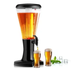 Getränkespender 3L Biersäule Biertower Bier Zapfsäule Schwarz