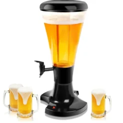 Getränkespender 3L Biersäule Biertower Bier Zapfsäule Schwarz