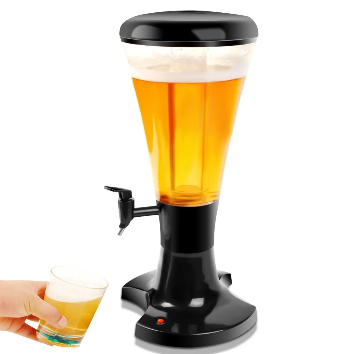 Getränkespender 3L Biersäule Biertower Bier Zapfsäule Schwarz