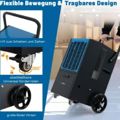 Gewerblicher Luftentfeuchter mit Pumpe & Ablaufschlauch & 24-Stunden-Timer & 4 Rädern