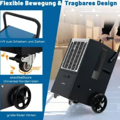 Gewerblicher Luftentfeuchter mit Pumpe & Ablaufschlauch & 24-Stunden-Timer & 4 Rädern