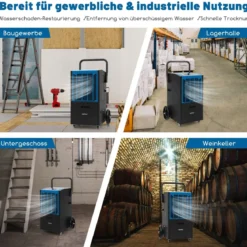 Gewerblicher Luftentfeuchter mit Pumpe & Ablaufschlauch & 24-Stunden-Timer & 4 Rädern
