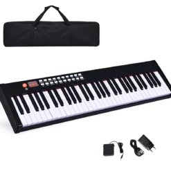 61 gewichtete Tastatur digitale Keyboard elektrisches Klavier 90 x 21 x 6 cm Schwarz