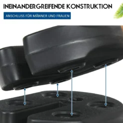 4 Gewichtsplatten Vordach-Gewichte mit No-Pinch-Design 25 x 25 x 7 cm Schwarz