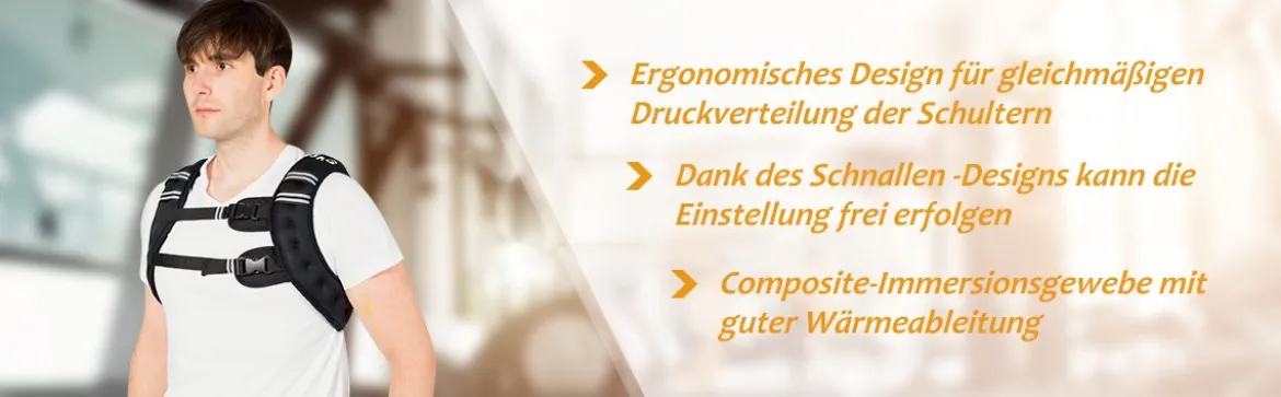 Gewichtsweste 5 kg Körpergewichtsweste Sportweste mit Reflektoren und Einstellriemen Schwarz