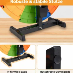 Glücksrad zum Drehen 60 cm Roulette-Spinner mit Ständer & 12 Wiederbeschreibbaren Feldern