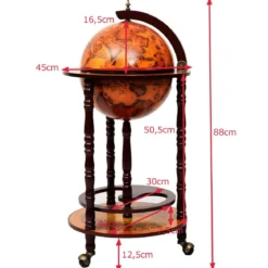 Globusbar Barwagen Globus Bar Hausbar Servierwagen Weinregal mit Rollen