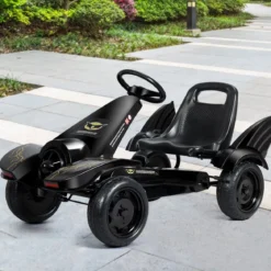 Gokart für Kinder Go Cart mit Bremsen Tretauto Verstellbarer Sitz Pedalfahrzeug Kinderfahrzeug 112x62x61cm
