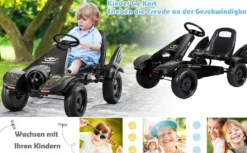 Gokart für Kinder Go Cart mit Bremsen Tretauto Verstellbarer Sitz Pedalfahrzeug Kinderfahrzeug 112x62x61cm