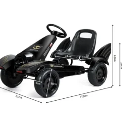 Gokart für Kinder Go Cart mit Bremsen Tretauto Verstellbarer Sitz Pedalfahrzeug Kinderfahrzeug 112x62x61cm