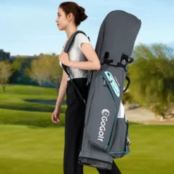 Golfbag Leichtes Golf Cart Bag mit 14 er Unterteilung Wasserabweisende Golftasche Grau