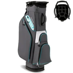 Golfbag Leichtes Golf Cart Bag mit 14 er Unterteilung Wasserabweisende Golftasche Grau