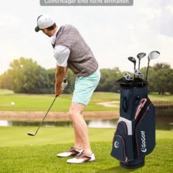 Golfbag Leichtes Golf Cart Bag mit 14 er Unterteilung Wasserabweisende Golftasche Marineblau