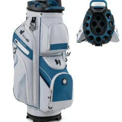 Golfbag mit 14 er Unterteilung & Tragegurt & Regenhaube & 11 Taschen Leichtes Golf Cart Bag Marineblau