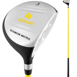 Golf #3 Fairway Holz für Kinder mit Schlägerhaube 34 Zoll 15 Grad Fiberglas-Schaft Golfschläger