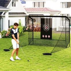 Golfnetz Golf-Übungsnetz mit Zielscheibe klappbaren Seitenteilen & Bodennetz 326 x 305 x 225 cm