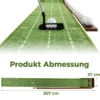 Golf Puttingmatte mit 3 Löchern & 3 Golfbällen & Kunstrasen Golfmatte Putting Trainer Grün