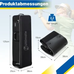 Golf Reisetasche aus Oxford-Gewebe mit Rädern & Schlüssel & Namenskartenhalter Golfbag