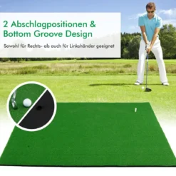 Golf-Schlagmatte Standard-Golf-Übungsmatte mit Echtem Gefühl 1,5 x 1 m Grün