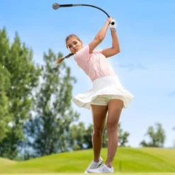 Golfschwungtrainer-Hilfe 80cm Golf Trainingshilfe mit Gewichts-Kopf für Griff Rhythmus Flexibilität Balance Grau