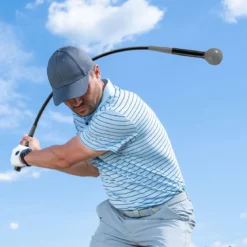 Golfschwungtrainer-Hilfe 100cm Golf Trainingshilfe mit Gewichts-Kopf für Griff Rhythmus Flexibilität Balance Grau