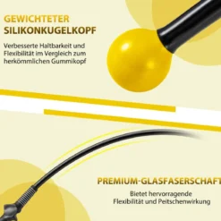 Golfschwungtrainer-Hilfe 80cm Golf Trainingshilfe mit Gewichts-Kopf für Griff Rhythmus Flexibilität Balance Gelb