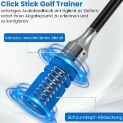 Golf Schwungtrainer mit Rutschfestem Griff Golf-Trainingshilfe Warm-up Übungsgerät Blau