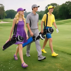 Golf-Standtasche Golfbag mit 2 er Unterteilung & Regenhaube Golftasche leicht mit Schultergurt Grau