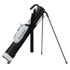 Golf-Standtasche Golfbag mit 2 er Unterteilung & Regenhaube Golftasche leicht mit Schultergurt Grau