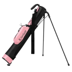 Golf-Standtasche Golfbag mit 2 er Unterteilung & Regenhaube Golftasche leicht mit Schultergurt Rosa