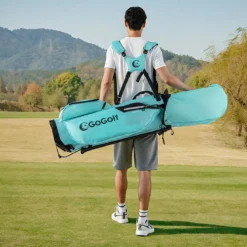 Golf Standtasche Golf bag mit 8 er Unterteilung & Regenhaube leichte Golftasche mit 5 Taschen & Standfüßen für Herren Damen Türkis
