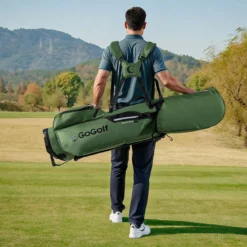 Golf Standtasche Golf bag mit 8 er Unterteilung & Regenhaube leichte Golftasche mit 5 Taschen & Standfüßen für Herren Damen Grün