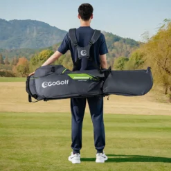 Golf Standtasche Golf bag mit 8 er Unterteilung & Regenhaube leichte Golftasche mit 5 Taschen & Standfüßen für Herren Damen Grau