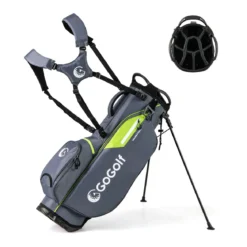 Golf Standtasche Golf bag mit 8 er Unterteilung & Regenhaube leichte Golftasche mit 5 Taschen & Standfüßen für Herren Damen Grau
