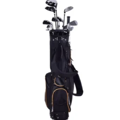 Golftasche 9 Inch Golfbag Profi-Reisebag mit Kopfteil und Tragegurt Schwarz